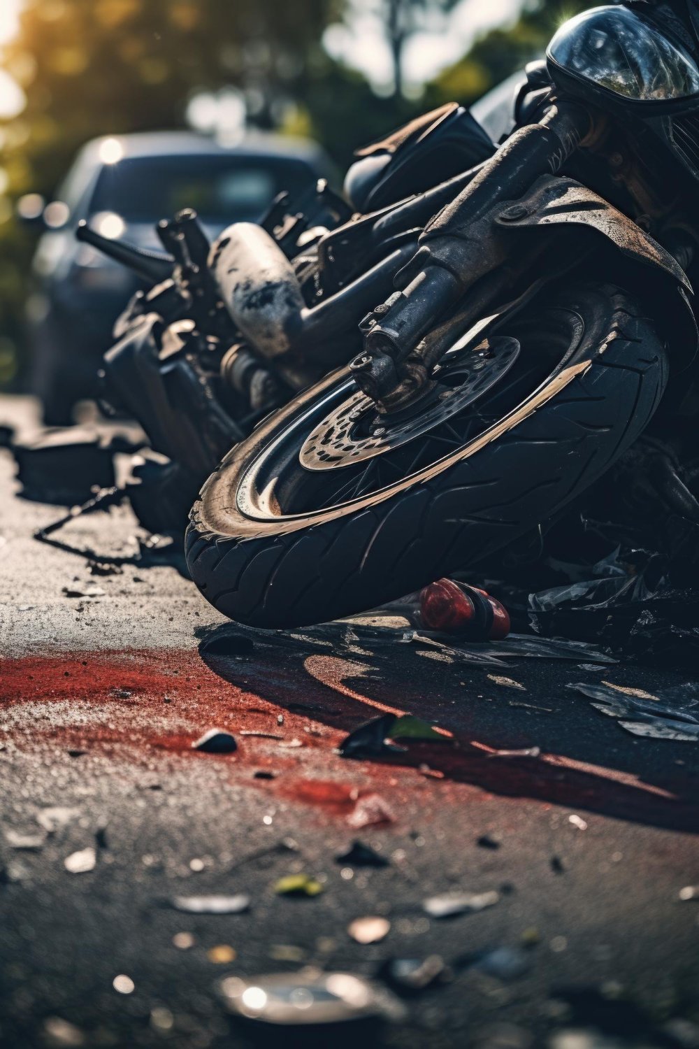 Motorcycle rider in full safety gear on a highway, representing the motorcycle accident claims Lionsgate Law Group APC handles